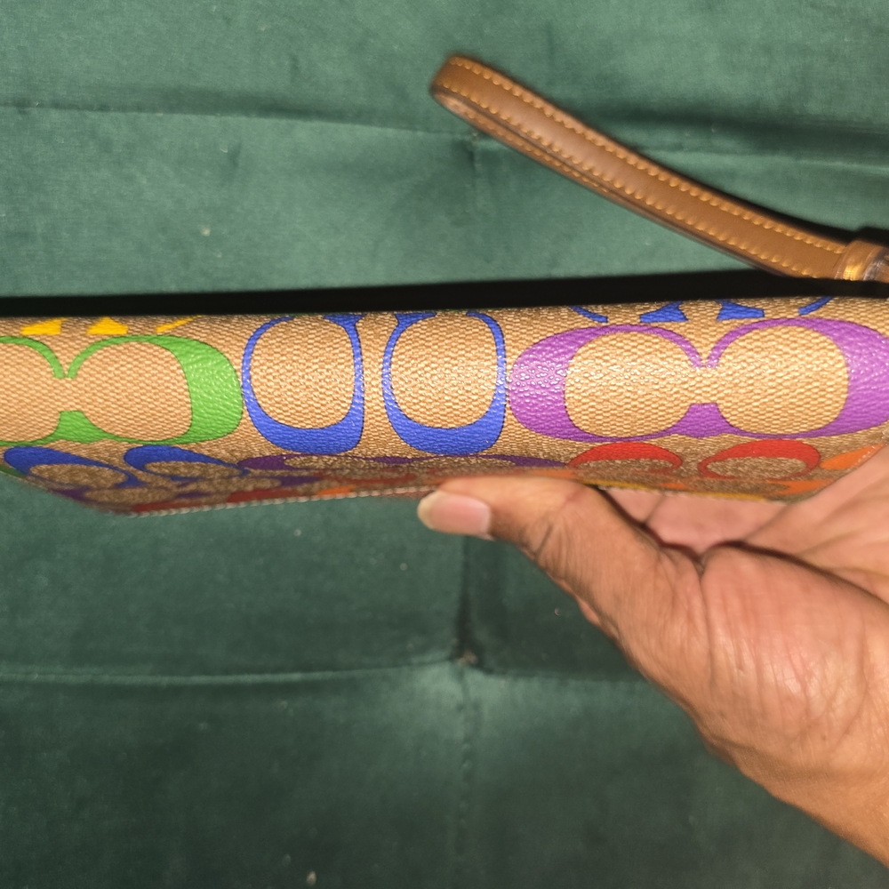 Authentic Coach Colorful Signature Print Wallet - Picture 3 of 7